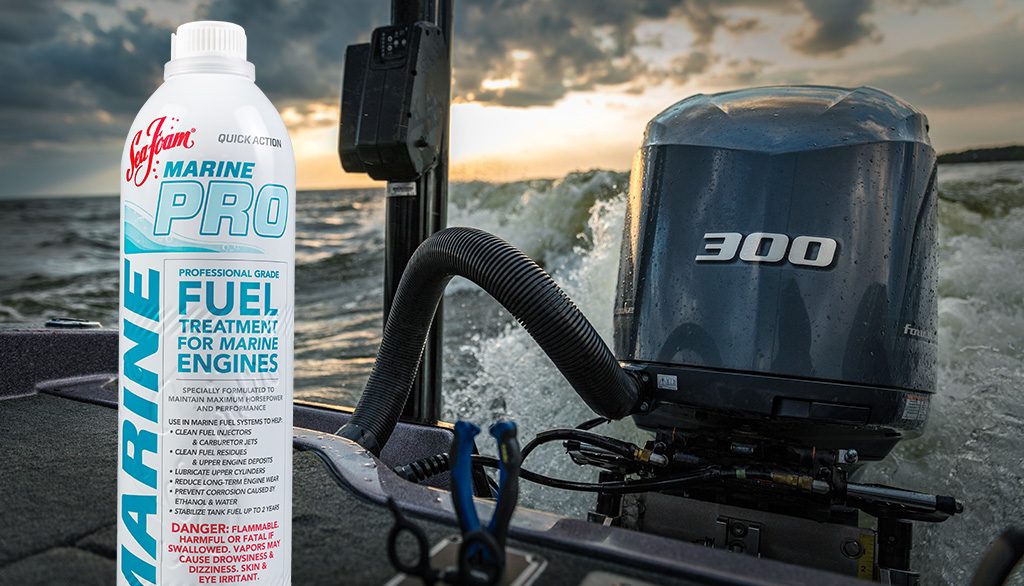 Marine Pro Fuel Professional-Grade Fuel Treatment in 300 hp outboard, achieves Maximum Performance.