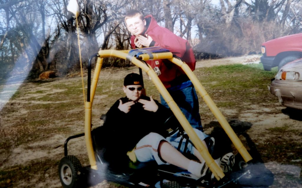 Josh & Brother with his Go-Kart