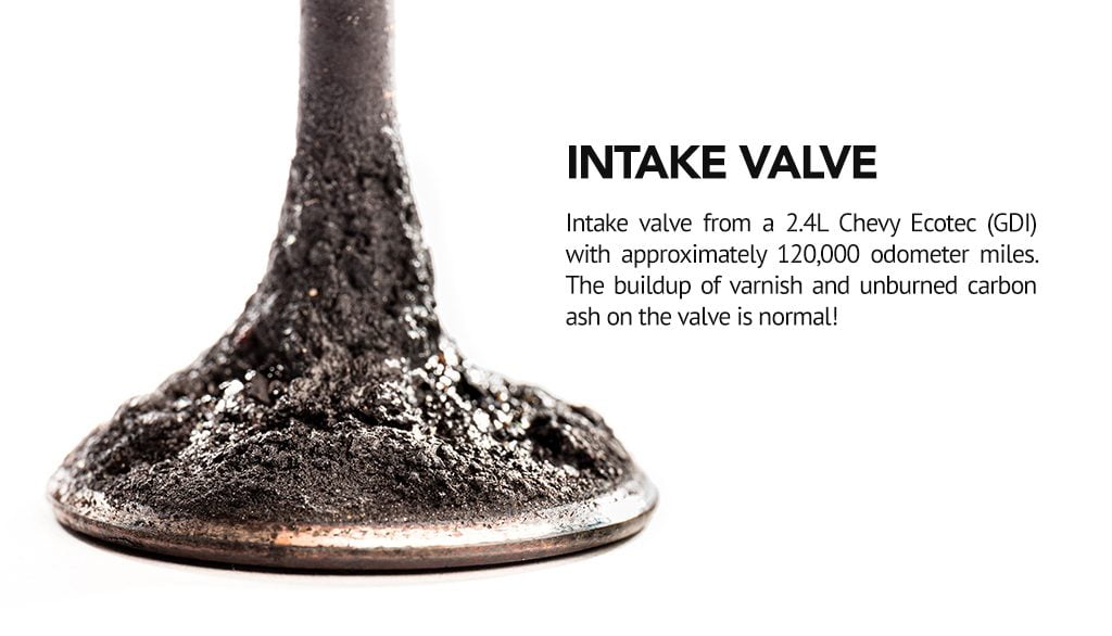 Dirty Intake Valve from a 2.4L Chevy Ecotec (GDI)